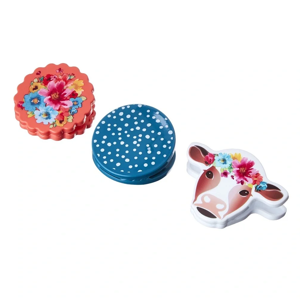 🆕 The Pioneer Woman Spring Bouquet Magnetic Bag Clips 3 Pack